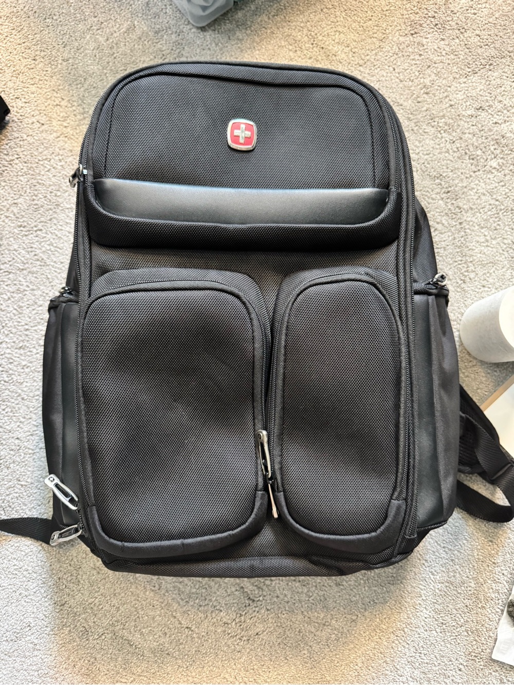 SwissGear Black Travel Laptop Backpack with Front Organizer Pockets